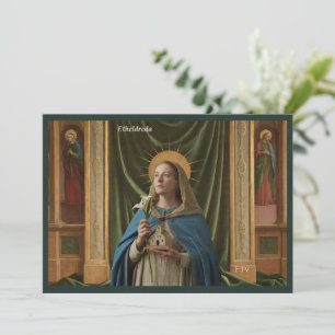Convite Cartão-postal de arte católico Santo Etheldreda