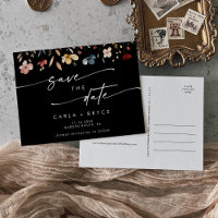 Cartão postal de Boho Wildflower para salvar a dat