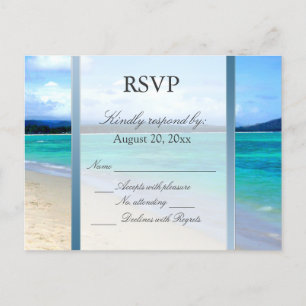 Convite Cartão postal de casamento de destino RSVP