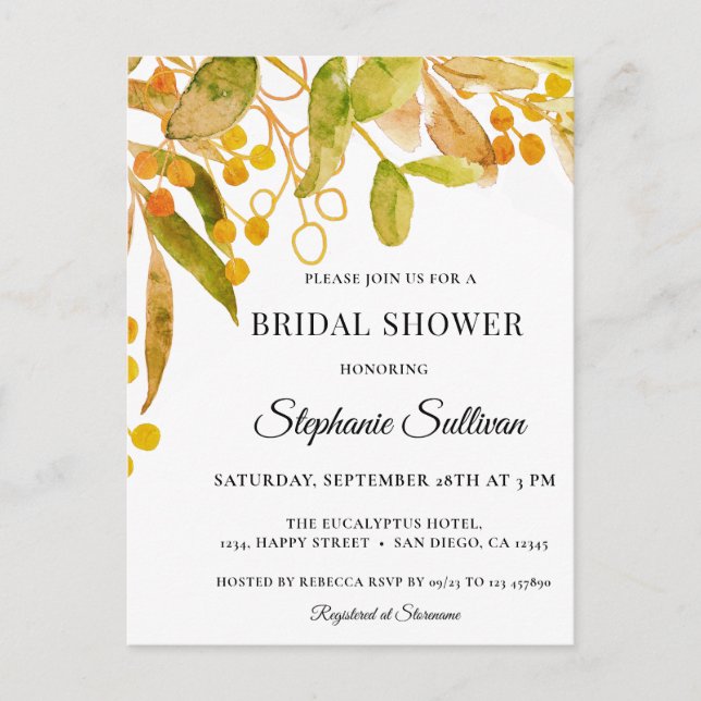 Convite Cartão postal de Chá de panela de ferrugem de aqua (Frente)