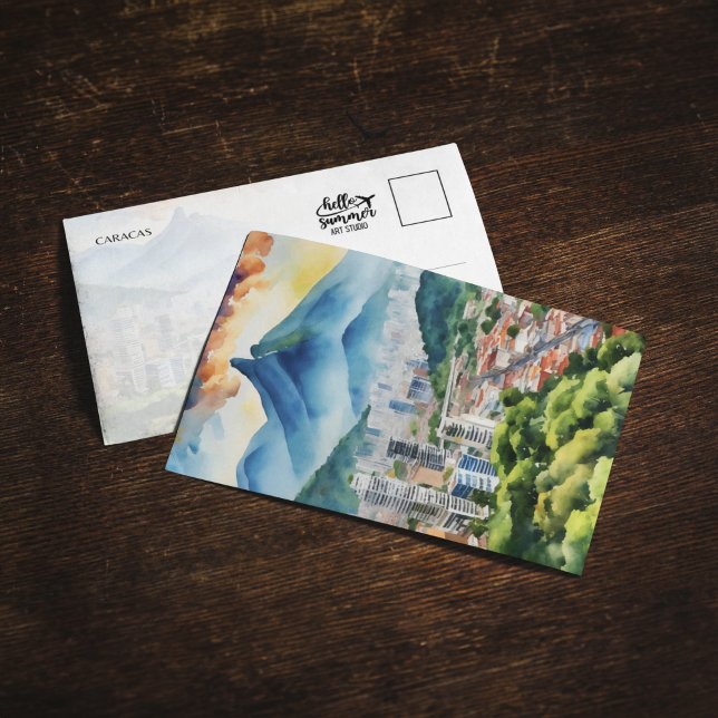 Convite Cartão-postal de cor d'água Caracas Venezuela (Criador carregado)