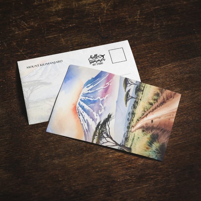 Convite Cartão-postal de cor d'água do Kilimanjaro Tanzâni (Criador carregado)