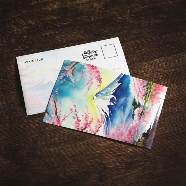 Convite Cartão-postal de cores d'água Fuji Japão (Criador carregado)