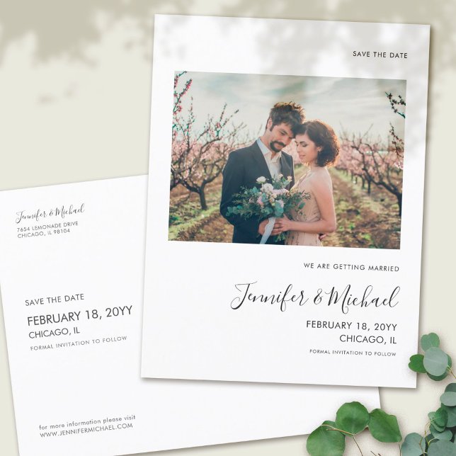 Convite Cartão postal de data de salvamento de design de f (Criador carregado)