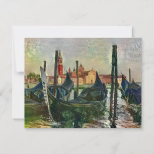 Convite Cartão-postal de pintura do canal veneziano