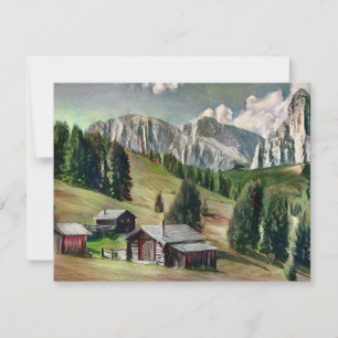 Convite Cartão-postal de pintura Dolomites