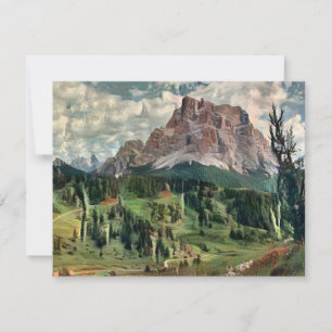 Convite Cartão-postal de pintura Monte Pelmo