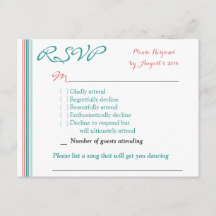 Convite Cartão postal de placa RSVP