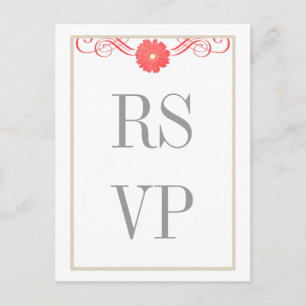 Convite Cartão postal de resposta a Gerbera Daisy Swirls