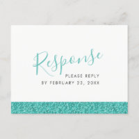 CARTÃO POSTAL de Resposta de RSVP Azul de Teal Spa