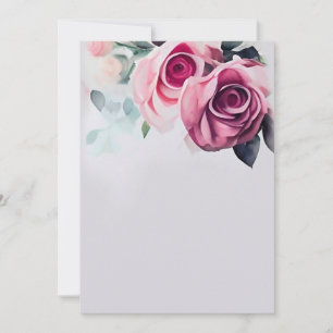 Convite Cartão-postal de Rosa de Aquarela Clássica de Flor