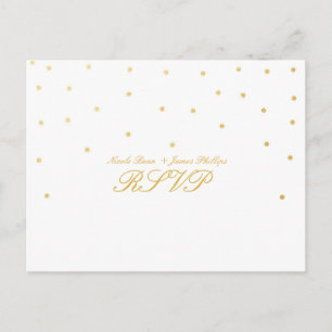 Convite Cartão postal de RSVP de casamento com confetes do