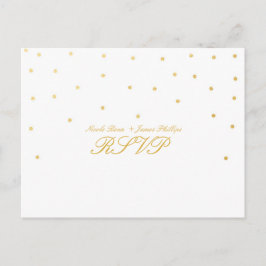Convite Cartão postal de RSVP de casamento com confetes do