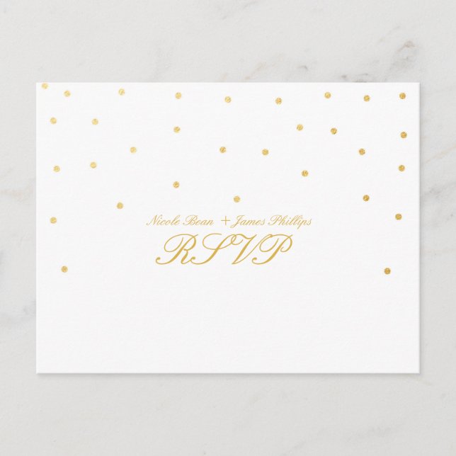 Convite Cartão postal de RSVP de casamento com confetes do (Frente)