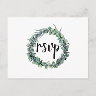 Convite Cartão postal de RSVP de Casamento de Eucalyptus B