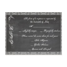 Cartão postal de RSVP de Quadro de Chalkboard Posh