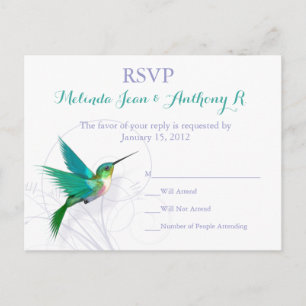 Convite Cartão postal de RSVP de Swirl para o Hummingbird