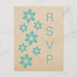 Convite Cartão postal de RSVP Tropical Turquoise