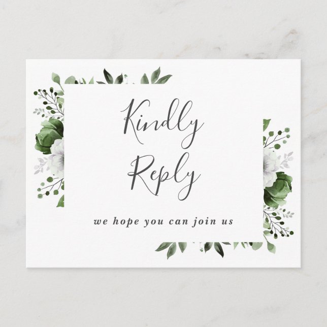 Convite Cartão Postal de Solicitação de RSVP da Canção Flo (Frente)