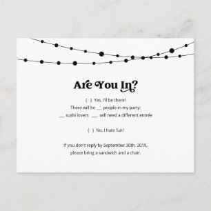 Convite Cartão postal de Sushi Engraçado e Divertido - Kra