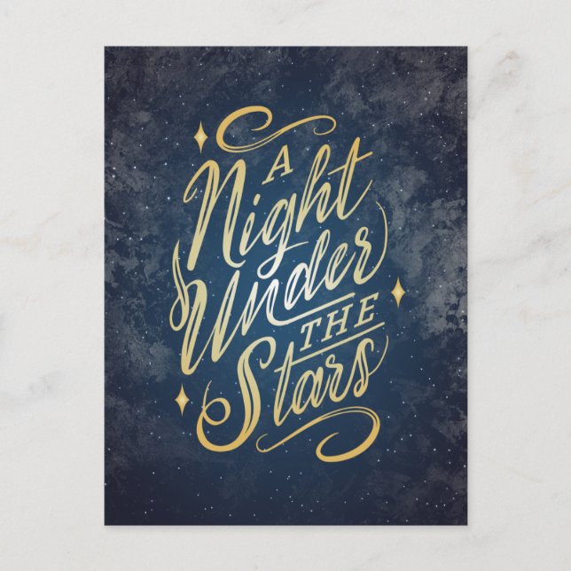 Convite Cartão postal de Uma Noite Sob as Estrelas (Frente)