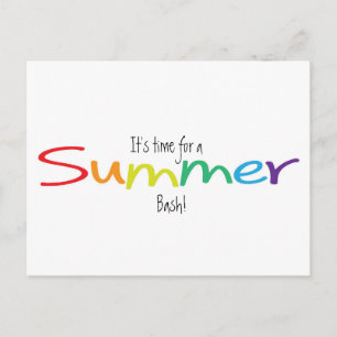 Convite Cartão postal de venda de festa de bash de verão c