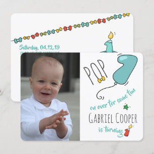 Convite Cartão-postal do Balão de primeiro aniversario - I