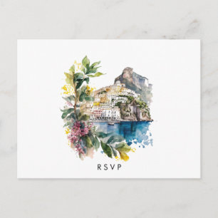 Convite Cartão postal do casamento italiano de verão da Co