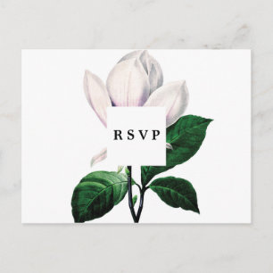 Convite cartão postal do casamento rsvp de magnólia botâni
