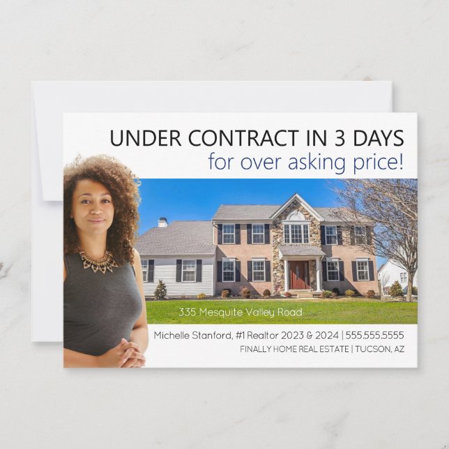 Convite Cartão-postal do Modern Professional Realtor Acumu (Frente)