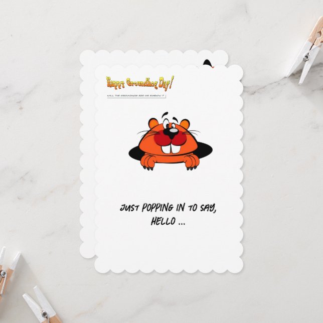 Convite Cartão-postal feliz para o dia do Groundhog (Frente/Verso In Situ)