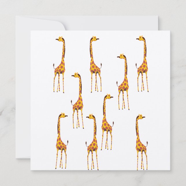 Convite Cartão-postal Girafas (Frente)