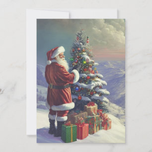 Convite Cartão-postal Nostalgic Xmas Santa Claus
