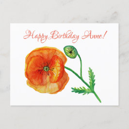Convite Cartão postal personalizado de aniversário com flo
