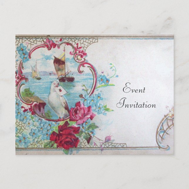 Convite cartão postal ROMÂNTICO (Frente)