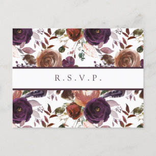 Convite Cartão postal RSVP Butterum & Plum com opção de re