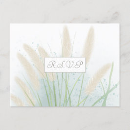 Convite Cartão postal RSVP de Casamento Botânico Costeiro