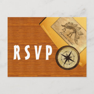 Convite Cartão postal RSVP de Casamento de Aventura