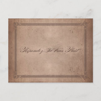 Convite Cartão postal RSVP de Casamento de Cacau Russo pos