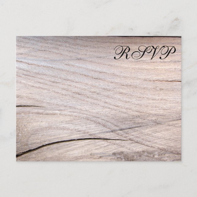 Convite Cartão postal RSVP de Casamento de Design de Grãos (Frente)