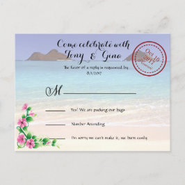 Convite Cartão postal RSVP de Casamento de Destino do Hava
