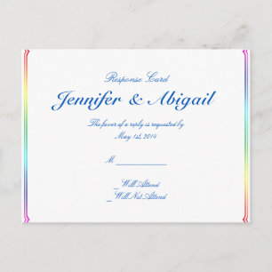 Convite Cartão postal RSVP de Casamento de Gay Floral do A