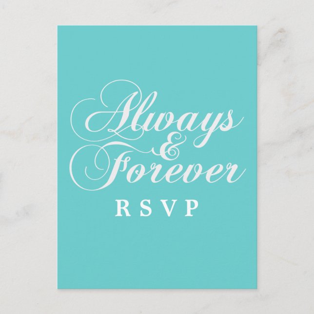 Convite Cartão postal RSVP de Casamento de Ivory Always &  (Frente)