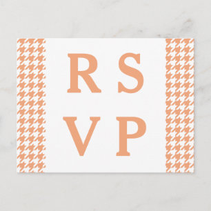 Convite Cartão postal RSVP de Casamento de Orange Houndsto