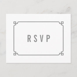 Convite Cartão postal RSVP de Casamento Deco da cinza