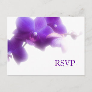 Convite Cartão postal RSVP de Casamento Roxo