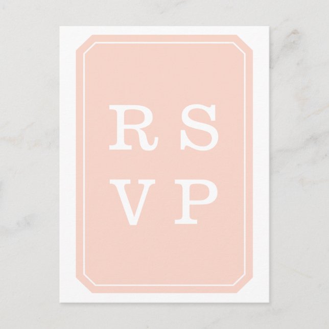 Convite Cartão postal RSVP de Casamento Simples Elegante (Frente)