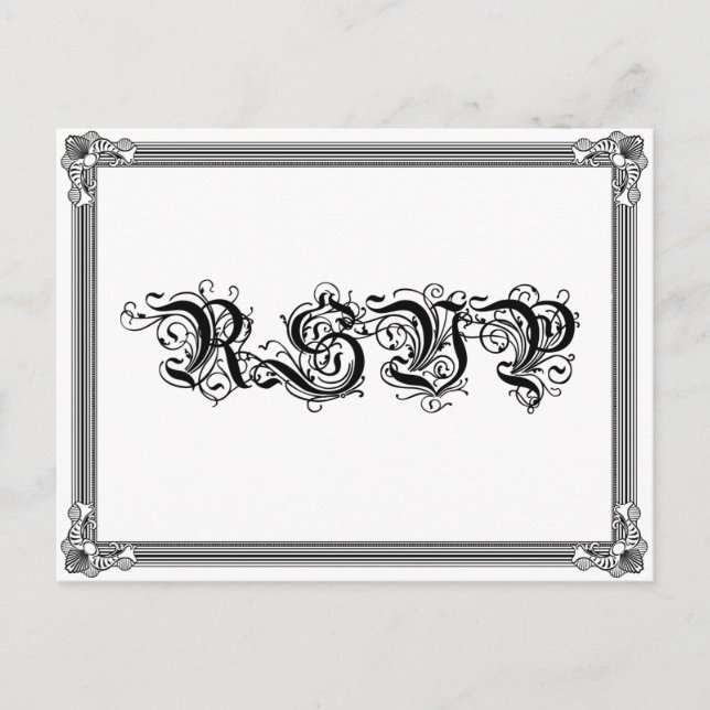 Convite Cartão postal RSVP de Estilo poster Vermelho e Neg (Frente)