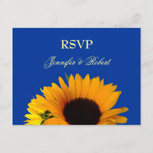 Convite Cartão postal RSVP de Girassol