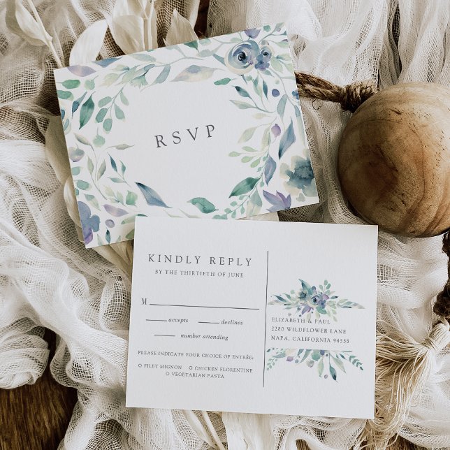 Convite Cartão postal RSVP de Montanha com opção de refeiç (Criador carregado)